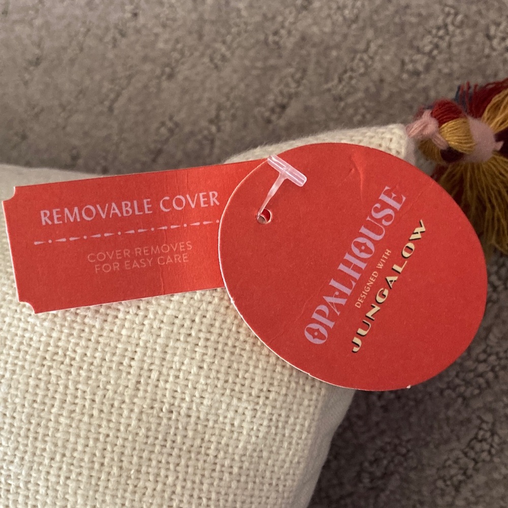 New OPALHOUSE x Jungalow beaded peacock throw pillow. - Picture 4 of 7